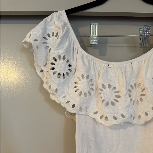 H&M White Off Shoulder Ruffle Bodysuit (Size Small) - Picture 7 of 8